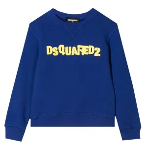 Dsquared2 Boys Stamped Crewneck Sweatshirt Blue - BLUE 10Y