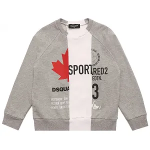 Dsquared2 Boys Sweater White Stripe Grey - GREY 12Y