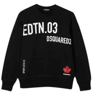 Dsquared2 Boys Sweatshirt Sport Edition Logo Black - BLACK 16Y