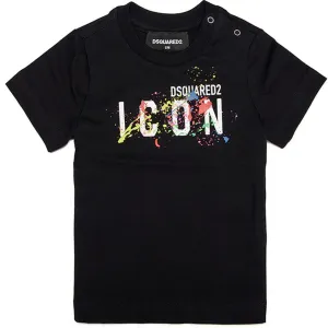 Dsquared2 Baby Boys Icon Paint Splatter T-shirt Black - 36M BLACK