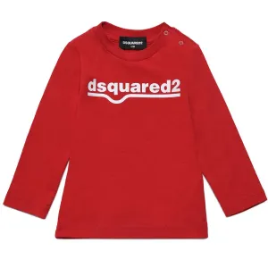 Dsquared2 Baby Boys Logo Print Long Sleeve T-Shirt Red - 24M RED