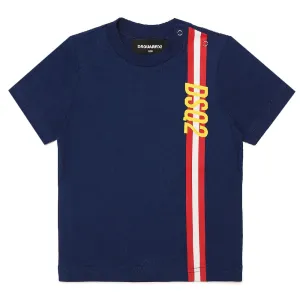 Dsquared2 Baby Boys Striped Logo T-shirt Blue - 9M BLUE