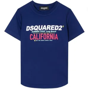 Dsquared2 Boys California Print T-Shirt Blue - BLUE 10Y