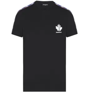 Dsquared2 Boys Cotton Leaf Tape T-shirt Black - 16Y BLACK