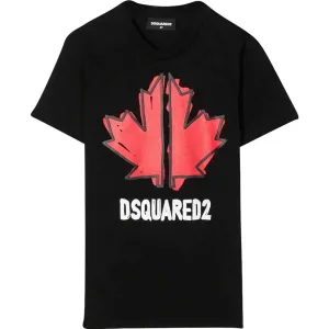 Dsquared2 Boys Cotton Logo T-shirt Black - 4Y BLACK