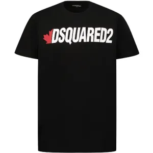 Dsquared2 Boys Cotton T-shirt Black - 10Y BLACK