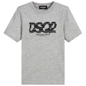DSquared2 Boys DSQ2 Logo Print T-Shirt Grey - GREY 6Y