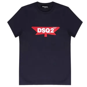 Dsquared2 Boys DSQ2 Logo T-shirt Navy - 8Y NAVY