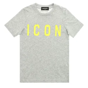 Dsquared2 Boys ICON Logo T-Shirt Grey - GREY 10Y