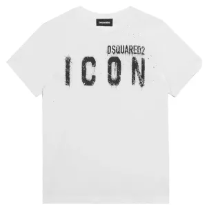 Dsquared2 Boys Icon Logo T-shirt White - 4Y WHITE #481193