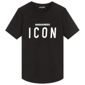 Dsquared2 Boys ICON T-Shirt Black - BLACK 4 YEARS