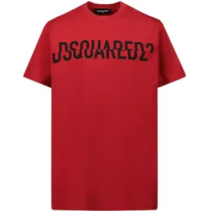 Dsquared2 - Boys Jersey Logo T-shirt Red - 12Y RED