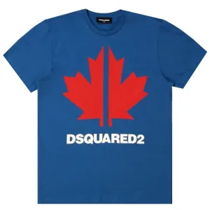 Dsquared2 Boys Leaf Logo T-Shirt Blue - BLUE 10Y