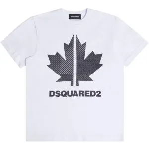 Dsquared2 Boys Leaf Logo T-Shirt White - WHITE 12Y