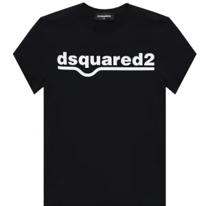 Dsquared2 Boys Logo Crew Neck T-Shirt Black - 14Y BLACK