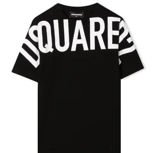 Dsquared2 Boys Logo Print Cotton T-Shirt Black - 10Y BLACK