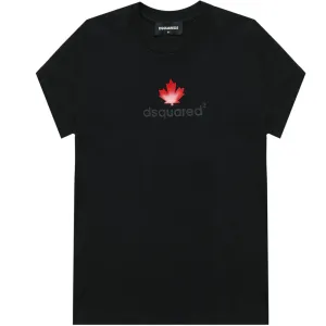 Dsquared2 Boys Logo Print Cotton T-Shirt Black - 12Y BLACK