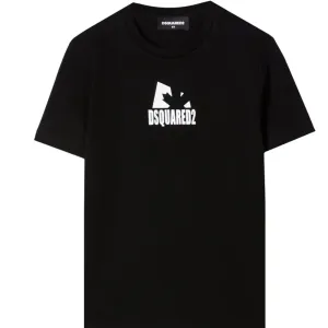 Dsquared2 Boys Logo Print Cotton T-Shirt Black - 4Y BLACK #481391