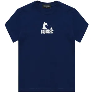 Dsquared2 Boys Logo Print Cotton T-Shirt Navy - 14Y NAVY