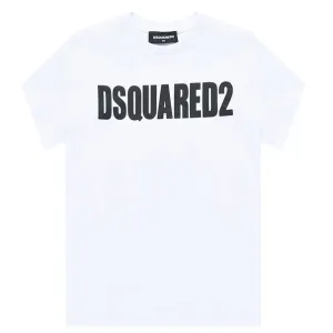 Dsquared2 Boys Logo Print Cotton T-Shirt White - 12Y WHITE