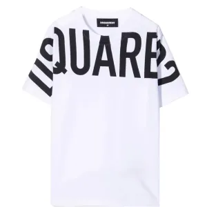 Dsquared2 Boys Logo Print Cotton T-Shirt White - 14Y WHITE