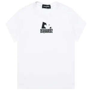 Dsquared2 Boys Logo Print Cotton T-Shirt White - 4Y WHITE #481451