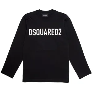 Dsquared2 Boys Long Sleeved Slouch Fit T-shirt Black - 12Y BLACK
