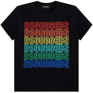 Dsquared2 Boys  Multi Logo T-shirt Black - BLACK 10Y