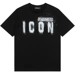 Dsquared2 Boys Spray Icon T-shirt Black - 10Y BLACK
