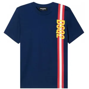 Dsquared2 Boys Stripe Cotton T-Shirt Blue - BLUE 6Y