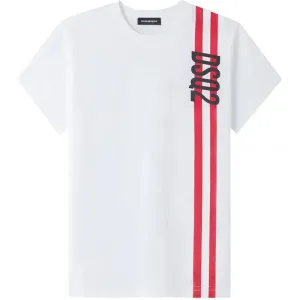 Dsquared2 Boys Stripe T-Shirt White - WHITE 6Y