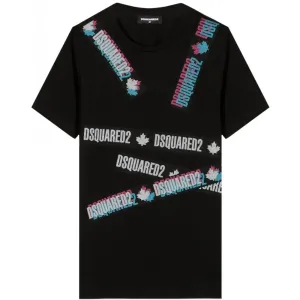 Dsquared2 Boys Tape Logo T-Shirt Black - 10Y BLACK