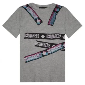 Dsquared2 Boys Tape Logo T-Shirt Grey - 10Y GREY