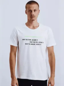White men's T-shirt Dstreet with print