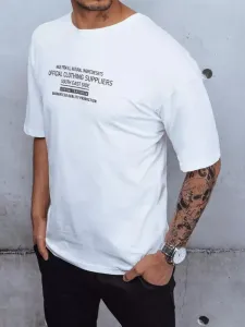 White men's T-shirt Dstreet z with print