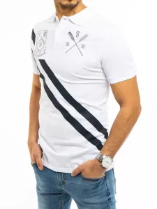 Men's White Polo Shirt Dstreet #1042431