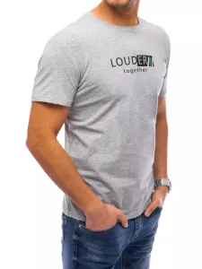 Men's T-shirt with light grey print Dstreet #262170