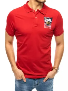 Polo shirt with embroidery in red Dstreet #1061418