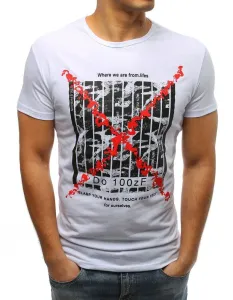White men's T-shirt RX3225 with print