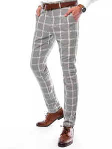 Light Grey Checkered Men's Chino Trousers Dstreet #781529