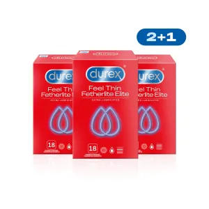Durex Preservativi Feel Thin Extra Lubricated 2+1