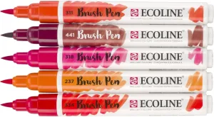 Ecoline Penna dell'acquerello Brush Pen Rosso 5 pezzi