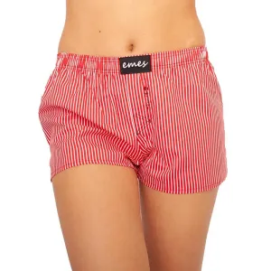 Emes red and white shorts with stripes