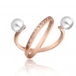 Emily Westwood Elegante anello in bronzo con perle WR1023R
