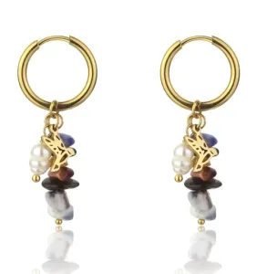 Emily Westwood Eleganti orecchini a cerchio placcati in oro 2in1 Norah EWE23055G