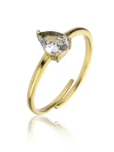 Emily Westwood Splendido anello placcato in oro con zircone trasparente Presley EWR23064G