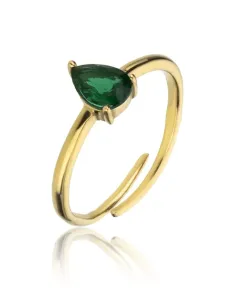 Emily Westwood Splendido anello placcato in oro con zircone verde Presley EWR23063G