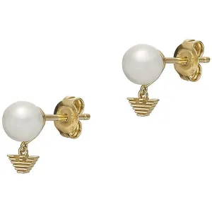Emporio Armani Eleganti orecchini placcati oro con perle EG3583710