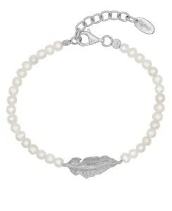 Engelsrufer Bracciale di perle in argento con piuma ERB-GLORY-FEDER