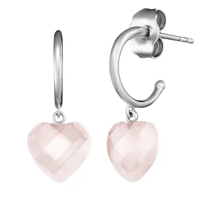 Engelsrufer Delicati orecchini in argento con quarzo rosa ERE-HEART-RQ-CR